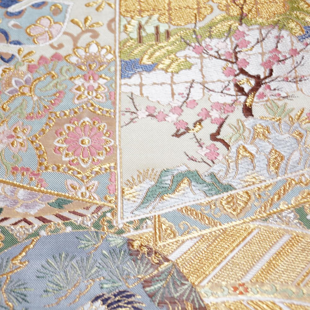 Amazon | 袋帯 未使用品 西陣 狩野派全集 寿華文襖花鳥図 桐箱